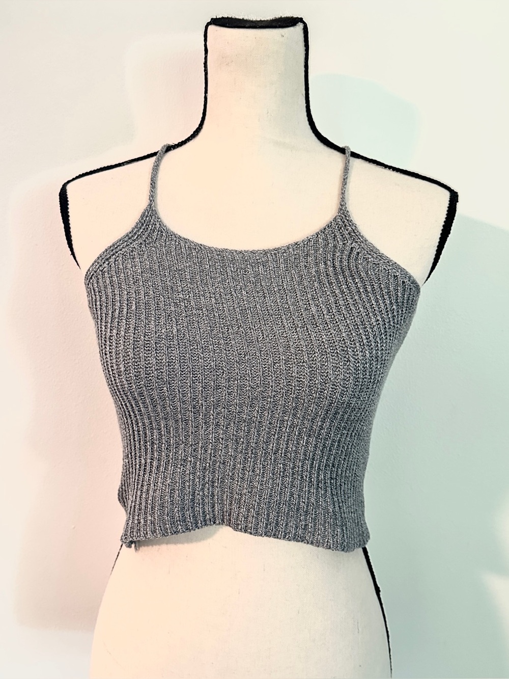 Knit crop tank top
